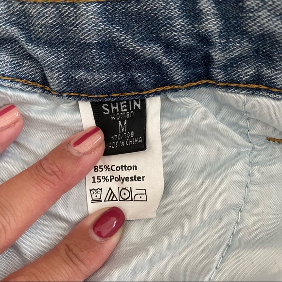 SHEIN Size Medium Distressed Denim. Long Inseam. Medium Blue - Picture 8 of 9
